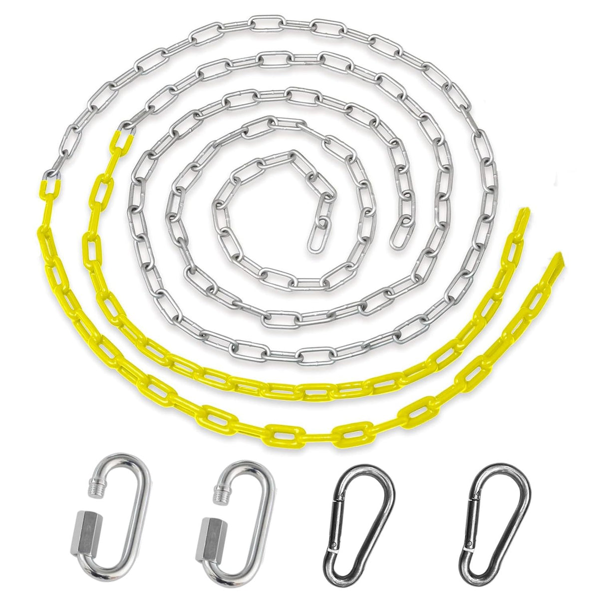 ABUSA 66-inch swing chains set ready for outdoor use and durability.