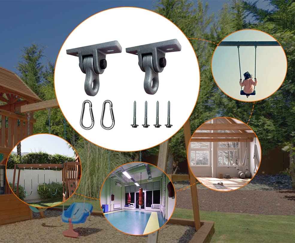 ABUSA bearing-equipped swing hangers for smooth, quiet rotation.