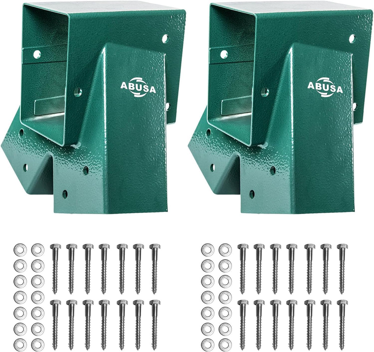 ABUSA green A-frame brackets shown for quick DIY installation.
