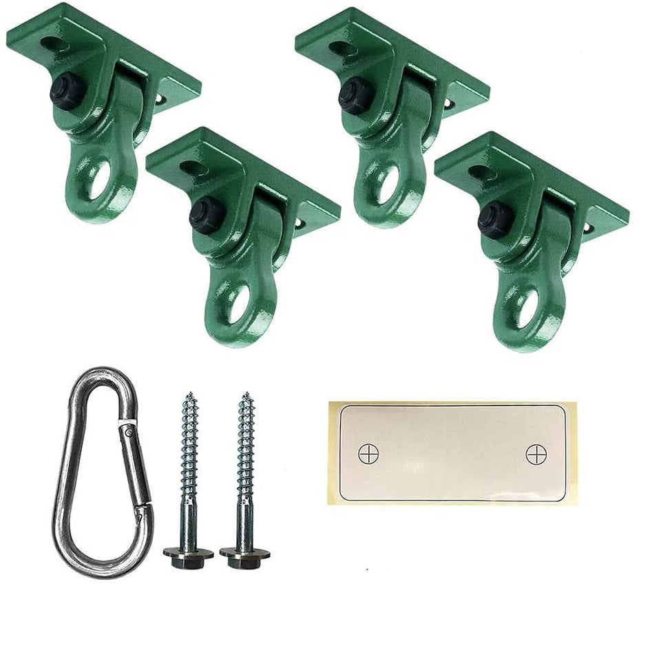 ABUSA heavy-duty green swing hangers ready for outdoor installation.