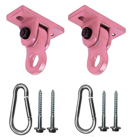 ABUSA heavy-duty pink swing hanger front view in rust-free aluminum for outdoor durability
