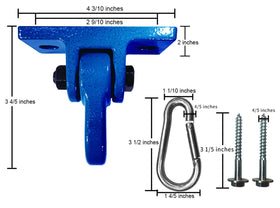 ABUSA swing hanger with bearings provides quiet, smooth rotation.