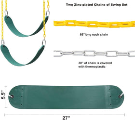 ABUSA aluminum swing hangers provide smooth, quiet operation.