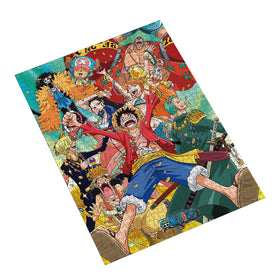 ABYSTYLE One Piece straw hat crew puzzle artwork for family game night.
