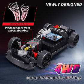 ACAMMZAR RC drift car lights on for exciting night play.