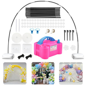 Acclsoop balloon arch kit electric pump enables quick inflation and easy setup.