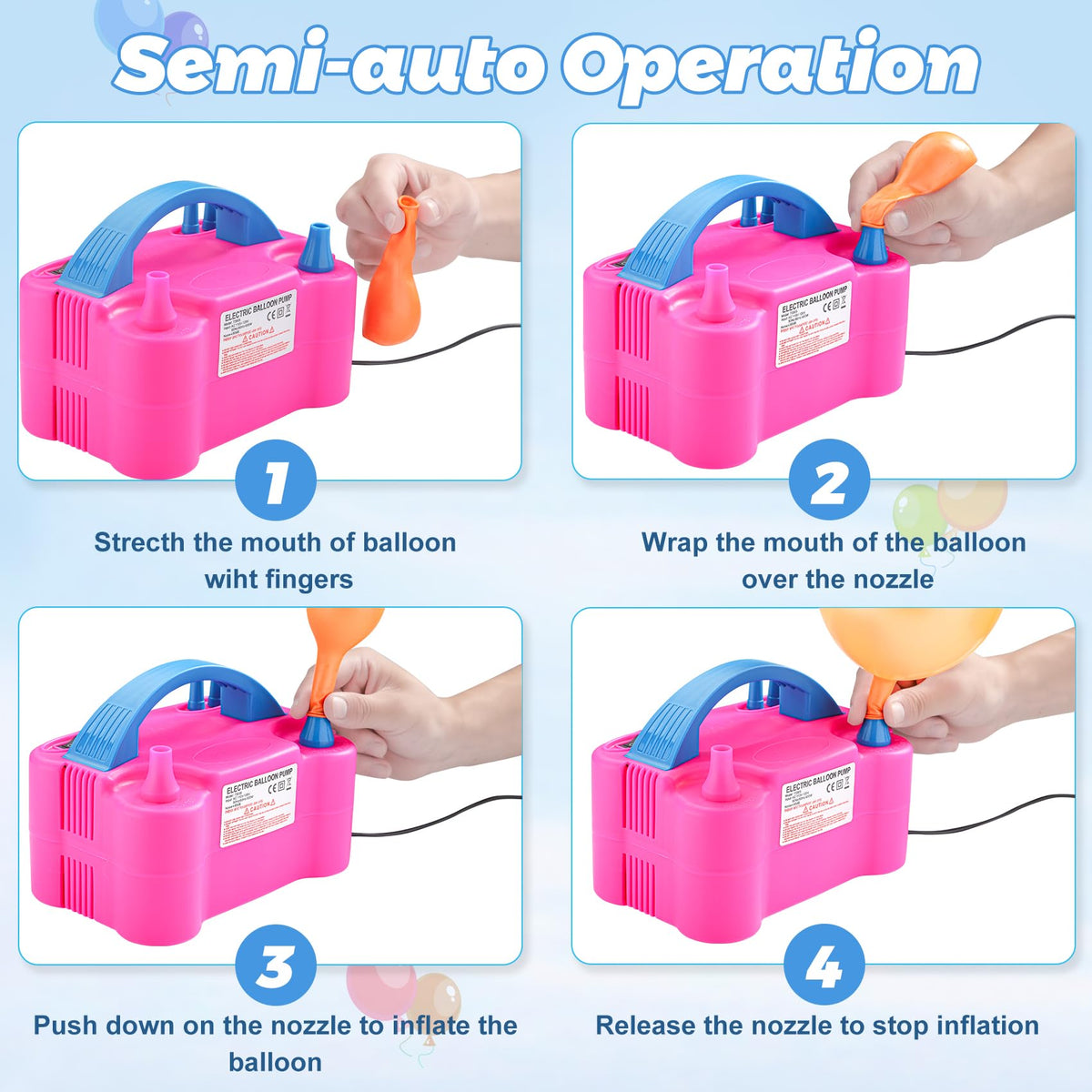Acclsoop balloon clip set keeps balloons secure during assembly.
