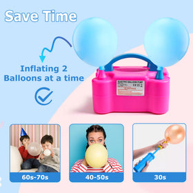 Acclsoop dual-nozzle pump speeds up balloon inflation during events.