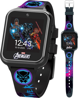 Accutime Black Panther watch face with dynamic pose for kids