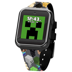 Accutime Minecraft Kids Watch shows 10 faces for personalized play on the wrist.