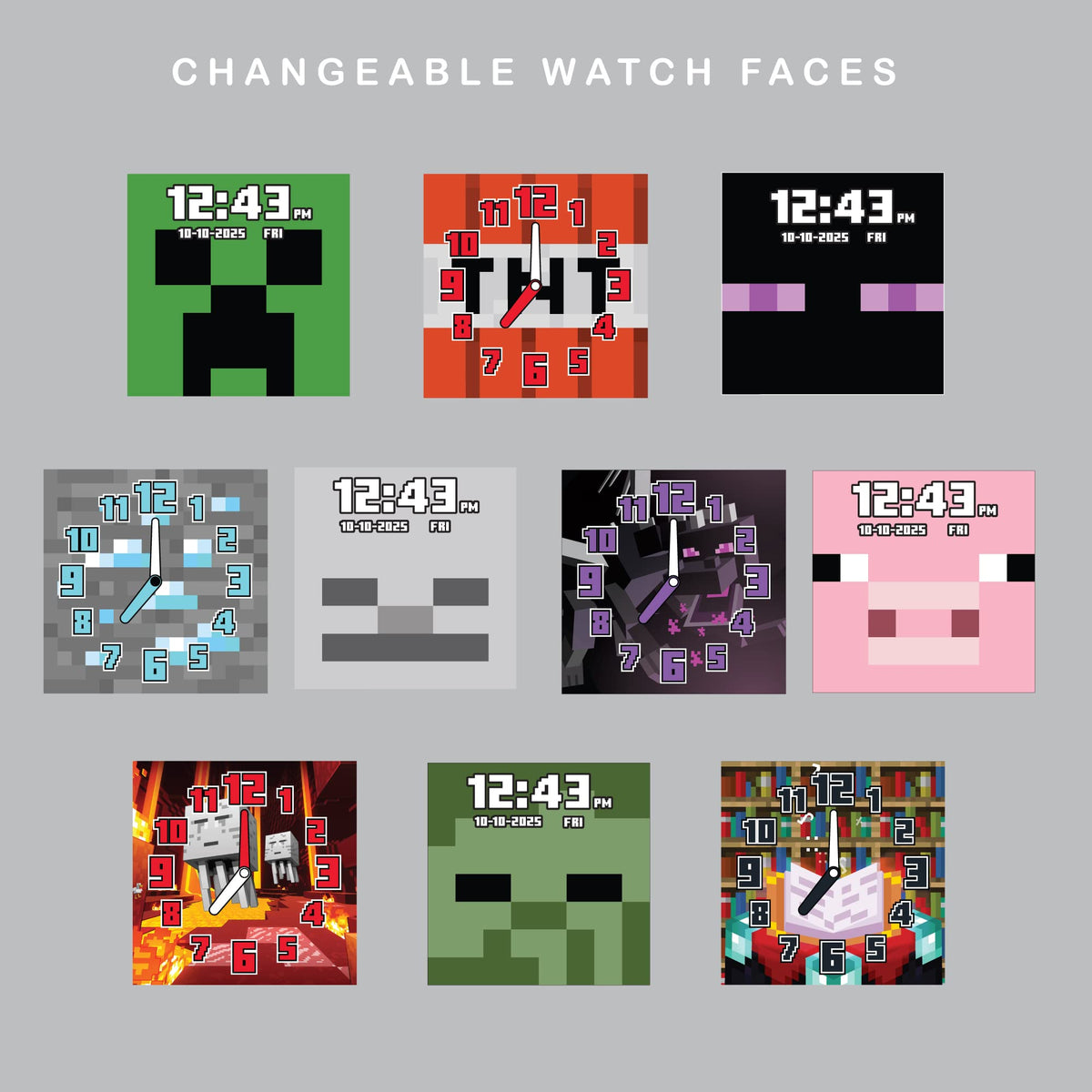 Accutime Minecraft Kids Watch includes a step counter to encourage activity.