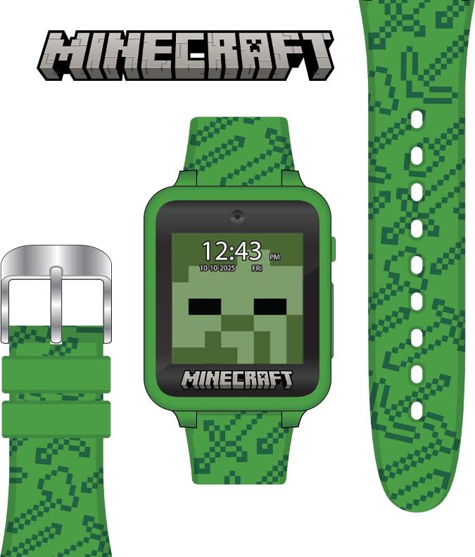 Accutime Minecraft kids watch camera selfie captures fun moments on the go