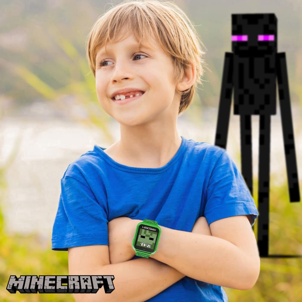 Accutime Minecraft kids watch pedometer tracks steps to encourage activity