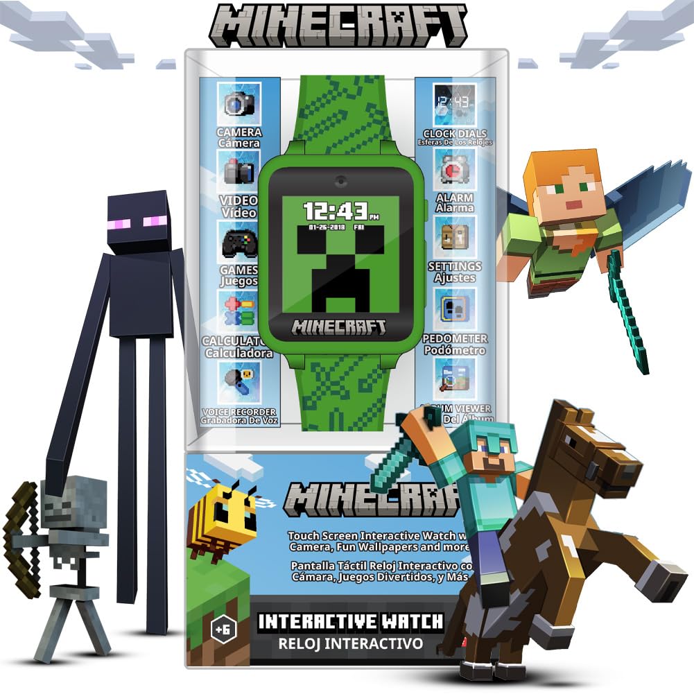 Accutime Minecraft kids watch silicone strap for durable, comfortable wear