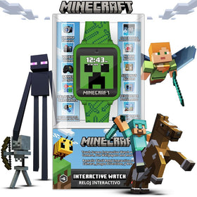 Accutime Minecraft kids watch silicone strap for durable, comfortable wear
