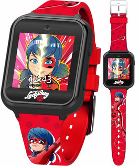 Accutime Miraculous kids watch with 10 interchangeable faces for personalized style.