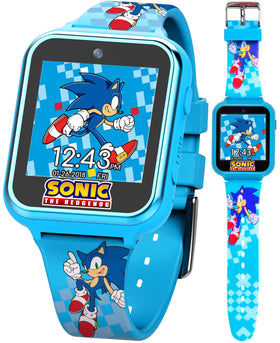 Accutime Sega Sonic smartwatch front view with kid-friendly design for safe daily wear.