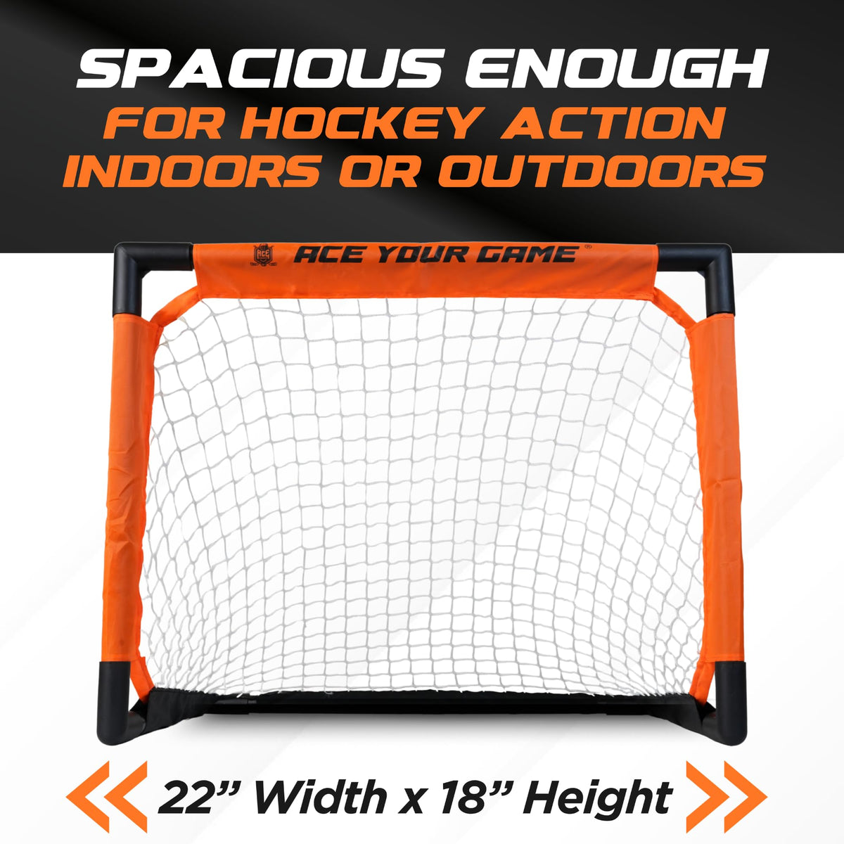 ACE HOCKEY foam-balls reduce noise for quiet indoor play.