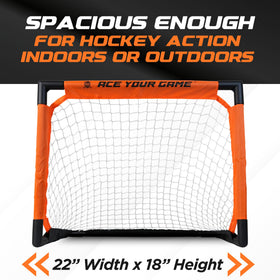 ACE HOCKEY foam-balls reduce noise for quiet indoor play.