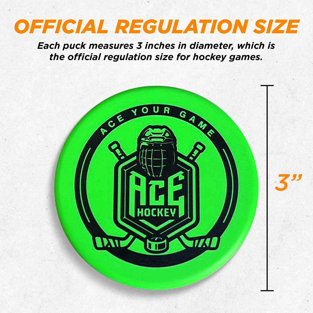 ACE HOCKEY foam pucks glide silently on carpet for training sessions