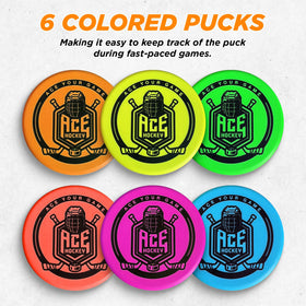 ACE HOCKEY foam pucks glide smoothly on hardwood for quiet practice