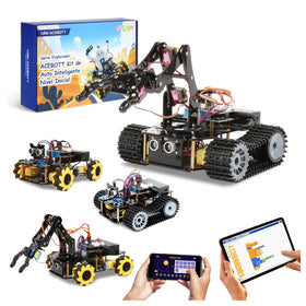 ACEBOTT 4-in-1 robot arm base car for versatile builds.