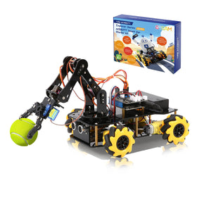 ACEBOTT 5DOF robot arm car kit for hands-on STEM learning and robotics practice.