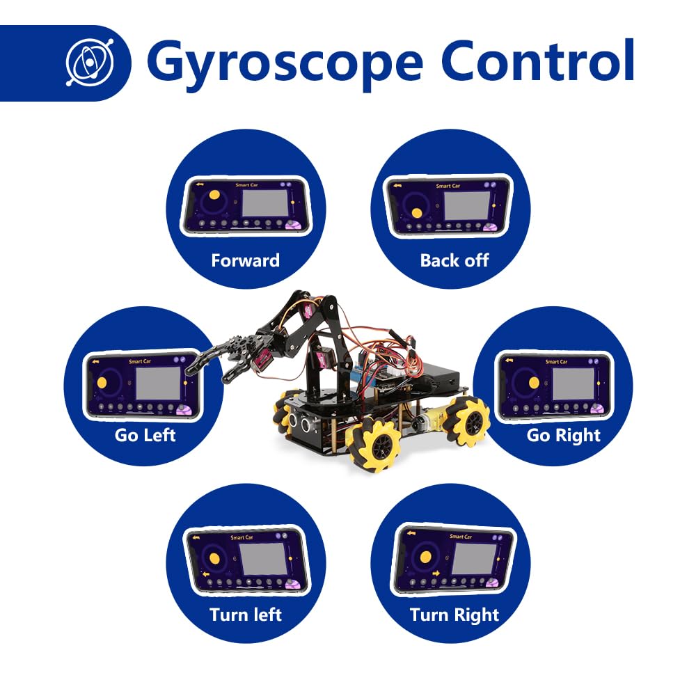 ACEBOTT app control enables easy movement commands and automated following features.