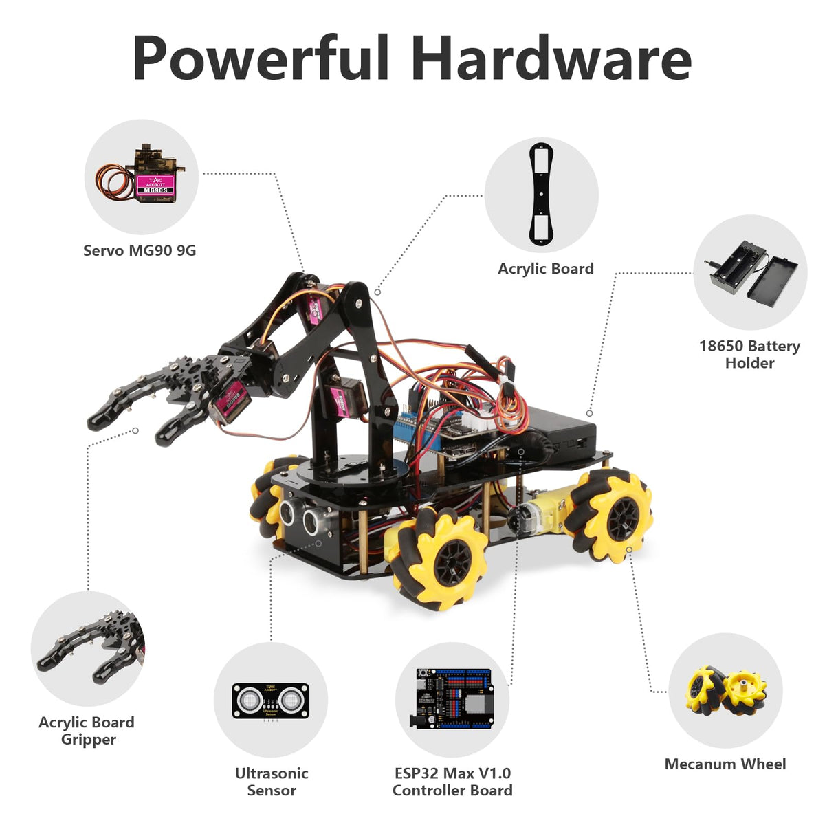 ACEBOTT Detailed Assembly Instructions guide from scratch to finished robot car.