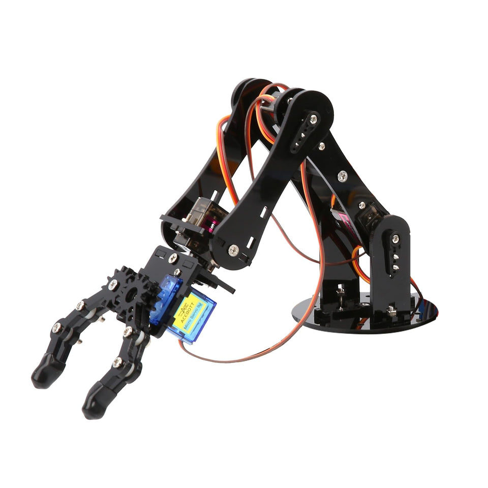 ACEBOTT Robot Arm Expansion Pack assembly demonstrates hands-on robotics for STEM learning.