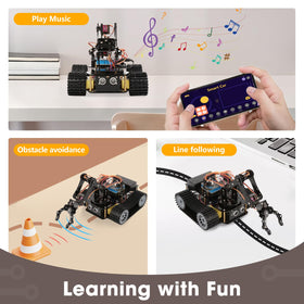 ACEBOTT smartphone app interface for easy robot control on iOS and Android.