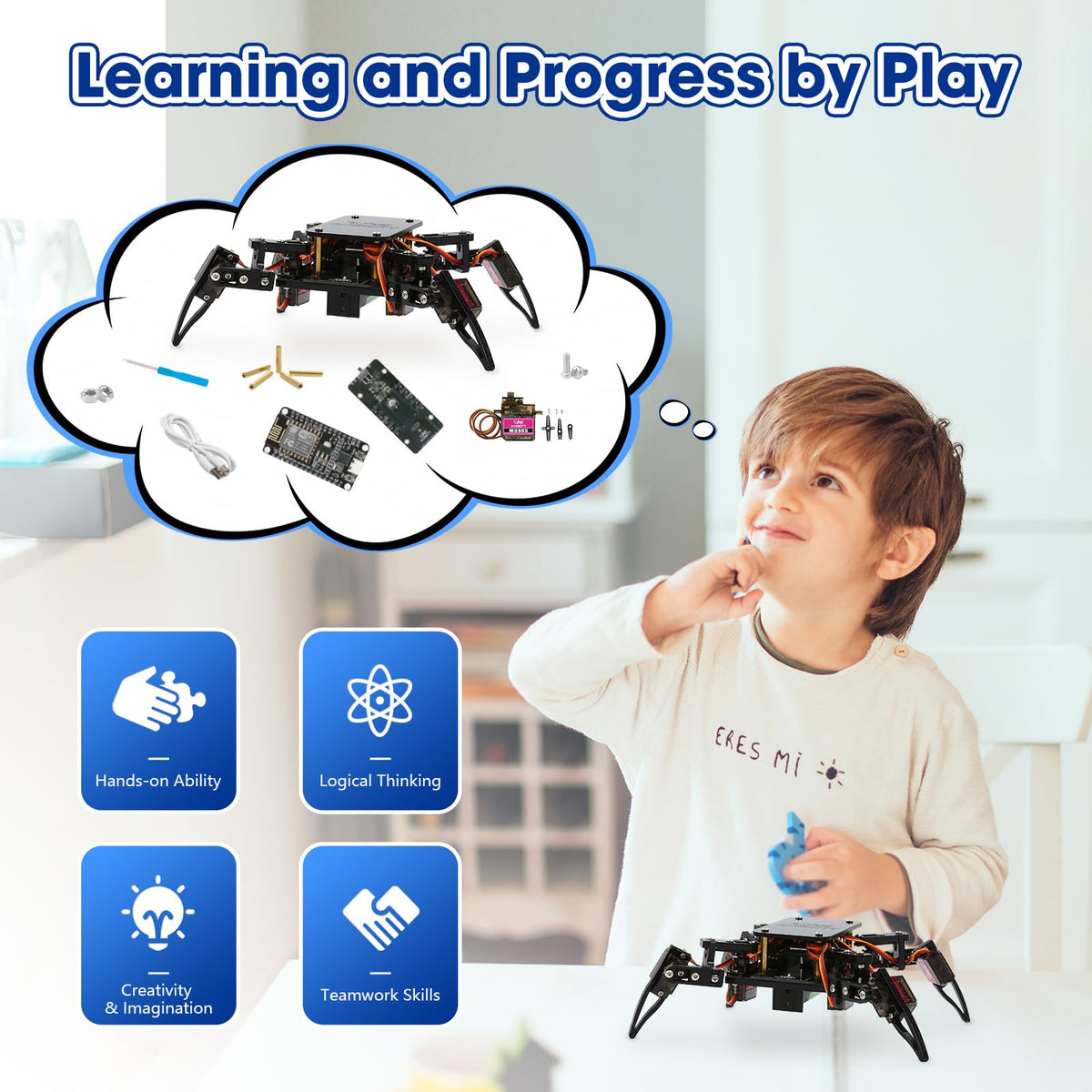 ACEBOTT app control interface image shows remote programming and interactive play.