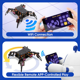 ACEBOTT spider robot with PDF guide enables step-by-step assembly.