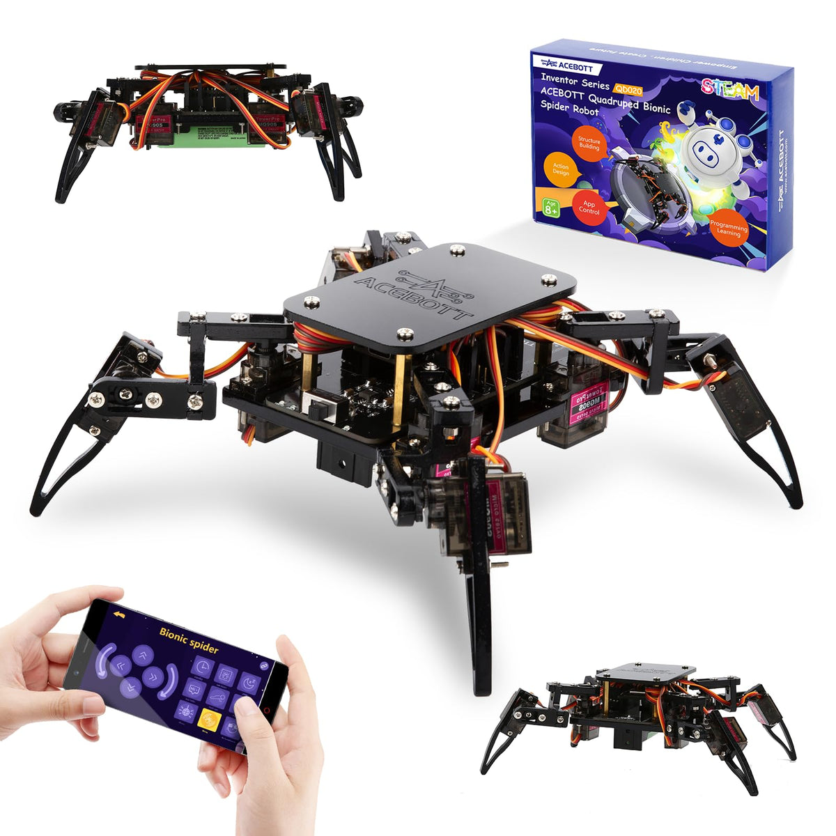 ACEBOTT spider robot assembly instruction diagram for easy beginner setup