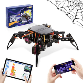 ACEBOTT spider robot kit front view for kids, fostering hands-on learning.