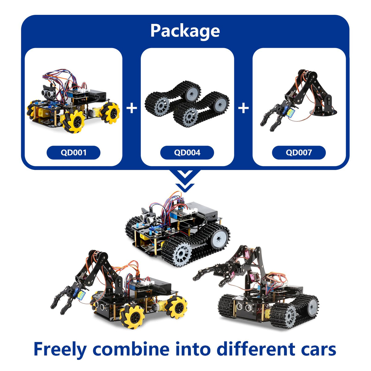 ACEBOTT tank track expansion demonstrates all-terrain capability for outdoor play.