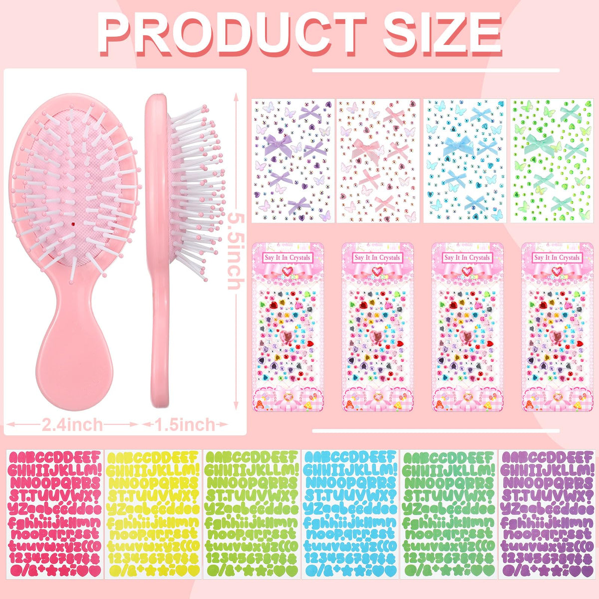 Kids craft with Acellegic kits to create unique princess hairbrush designs.