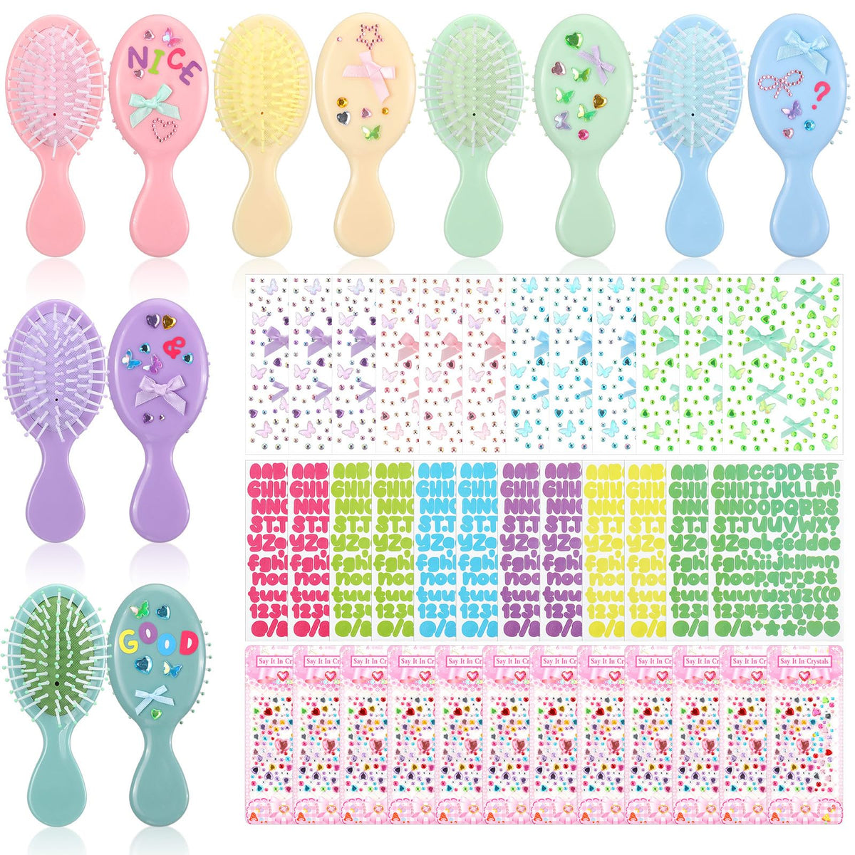 Acellegic princess hairbrush collection in bright colors for imaginative play and keepsakes.