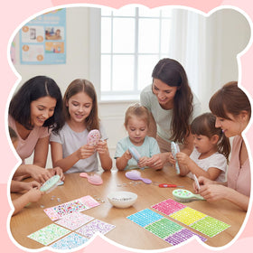 Princess party setup featuring Acellegic DIY kits for group activities.