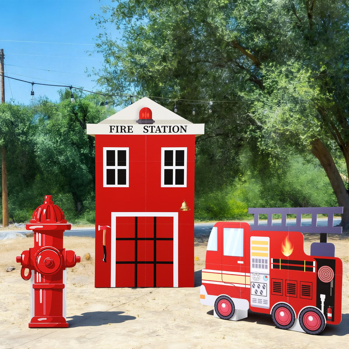 AceOrbit full fire station set on display creates immersive ambience and photos.