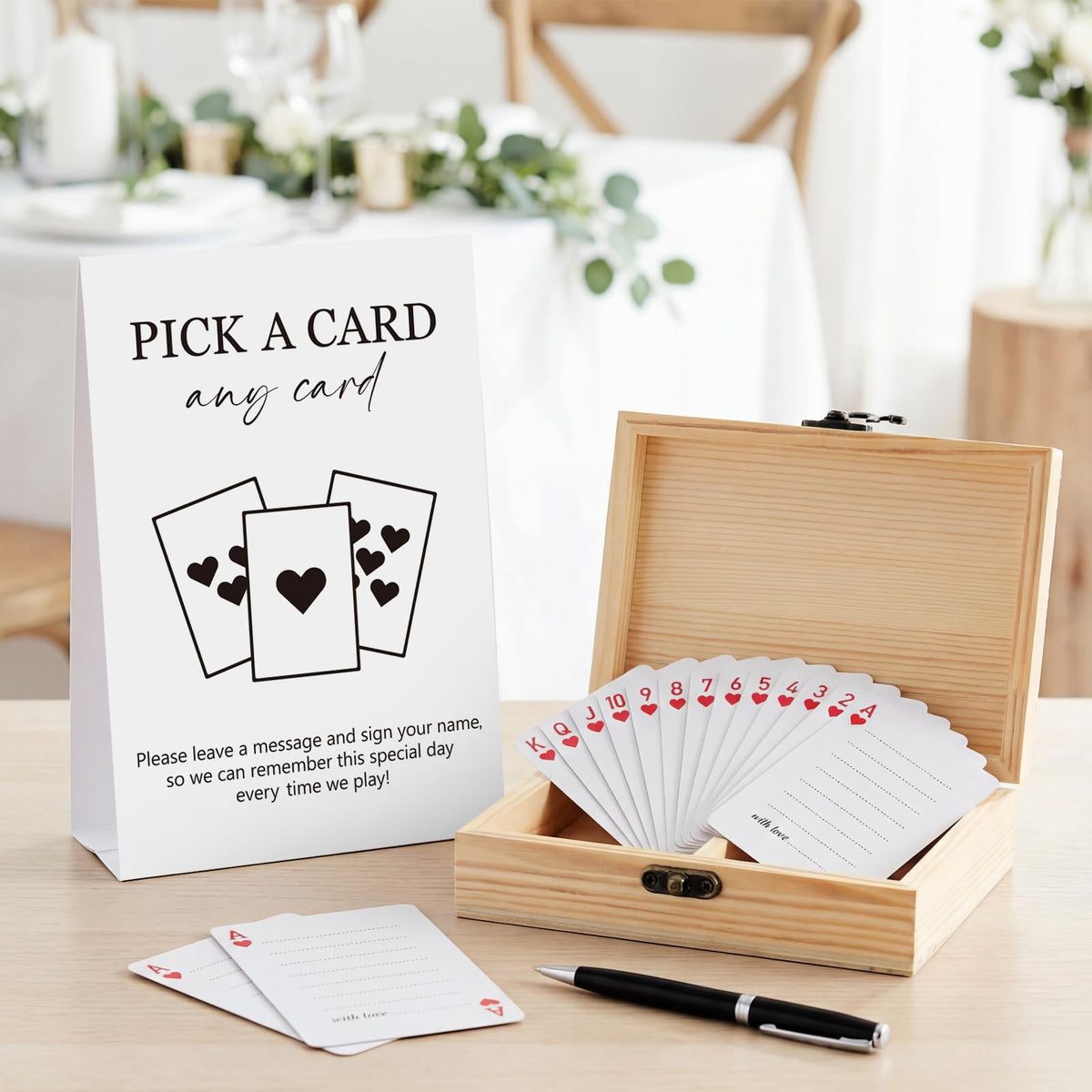 AceOrbit wooden storage box with metal clasp keeps cards safe and organized