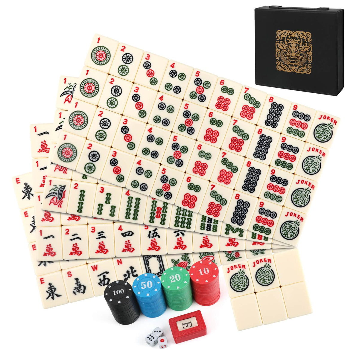 Aceshmir American Mahjong tiles set of 166 enhances family game nights with durable melamine tiles.