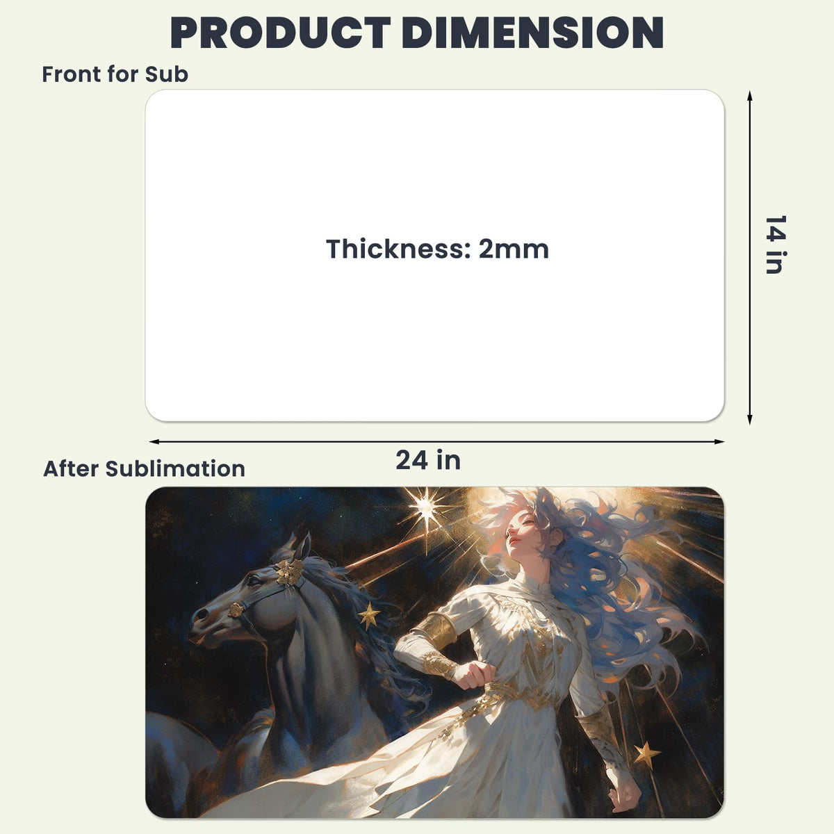 AceSubli 14x24 blank playmat surface, perfect for sharp, vibrant prints