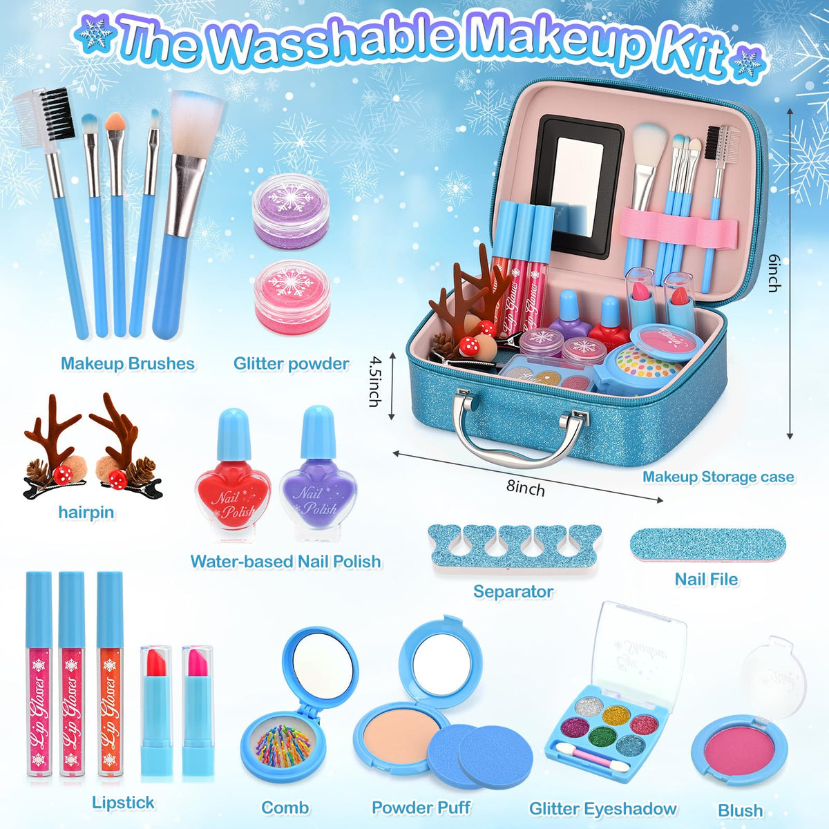 ACGASK kids makeup brushes 5-pack helps gentle, precise application