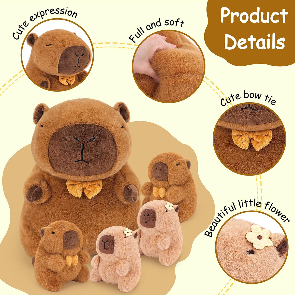 Achwishap Capybara care tips, vacuum packing helps restore shape after unboxing.