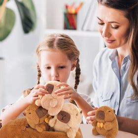 Achwishap Capybara hugging plush, soft and squeezable friend for relaxing moments.