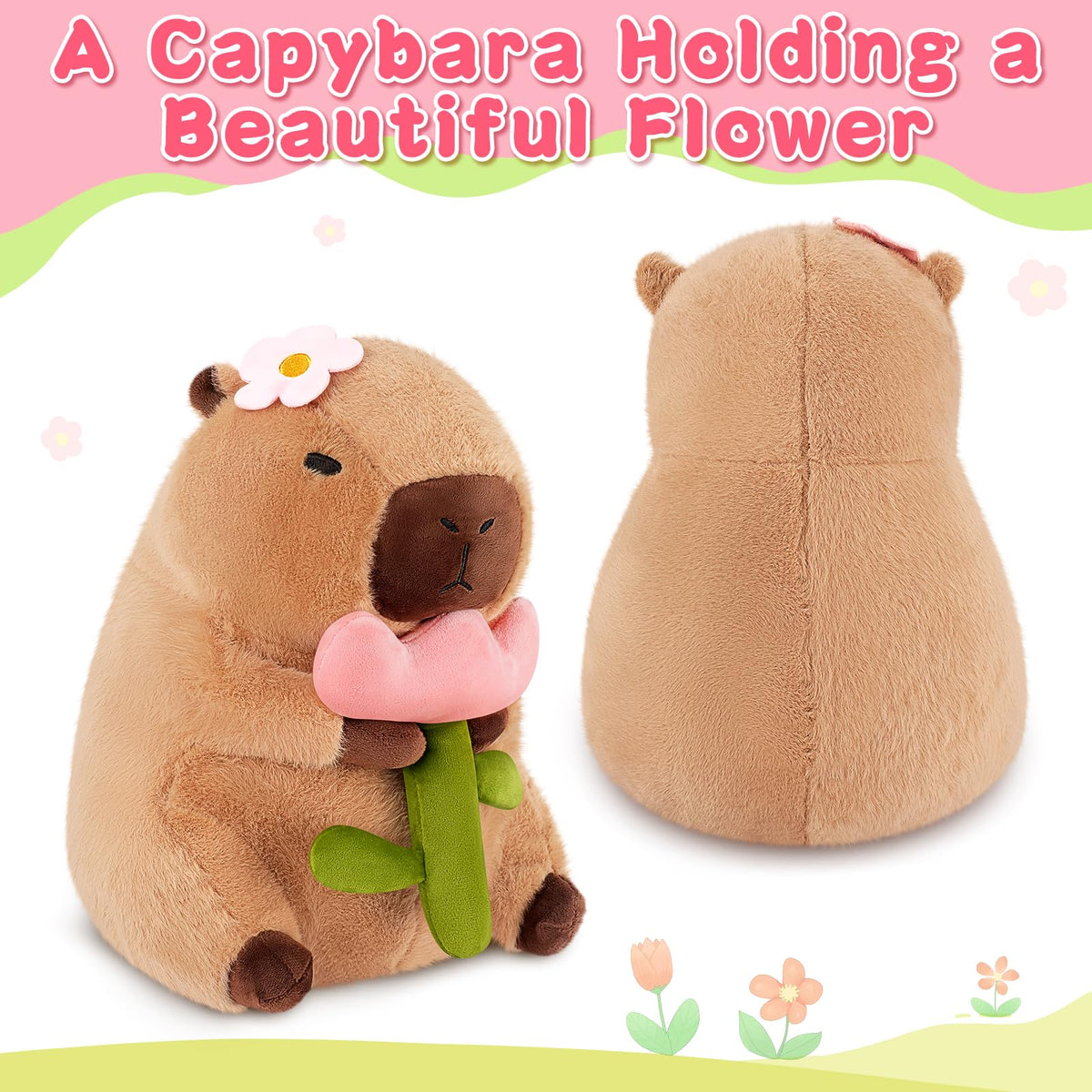 Achwishap capybara plush 12-inch option is portable for kids and adults