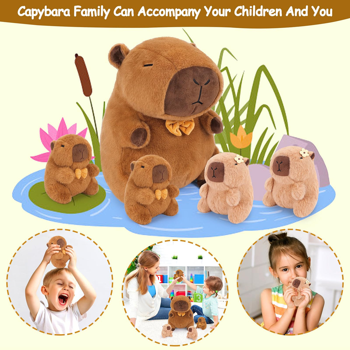 Achwishap Capybara plush doll, decorative gift for birthdays and celebrations.