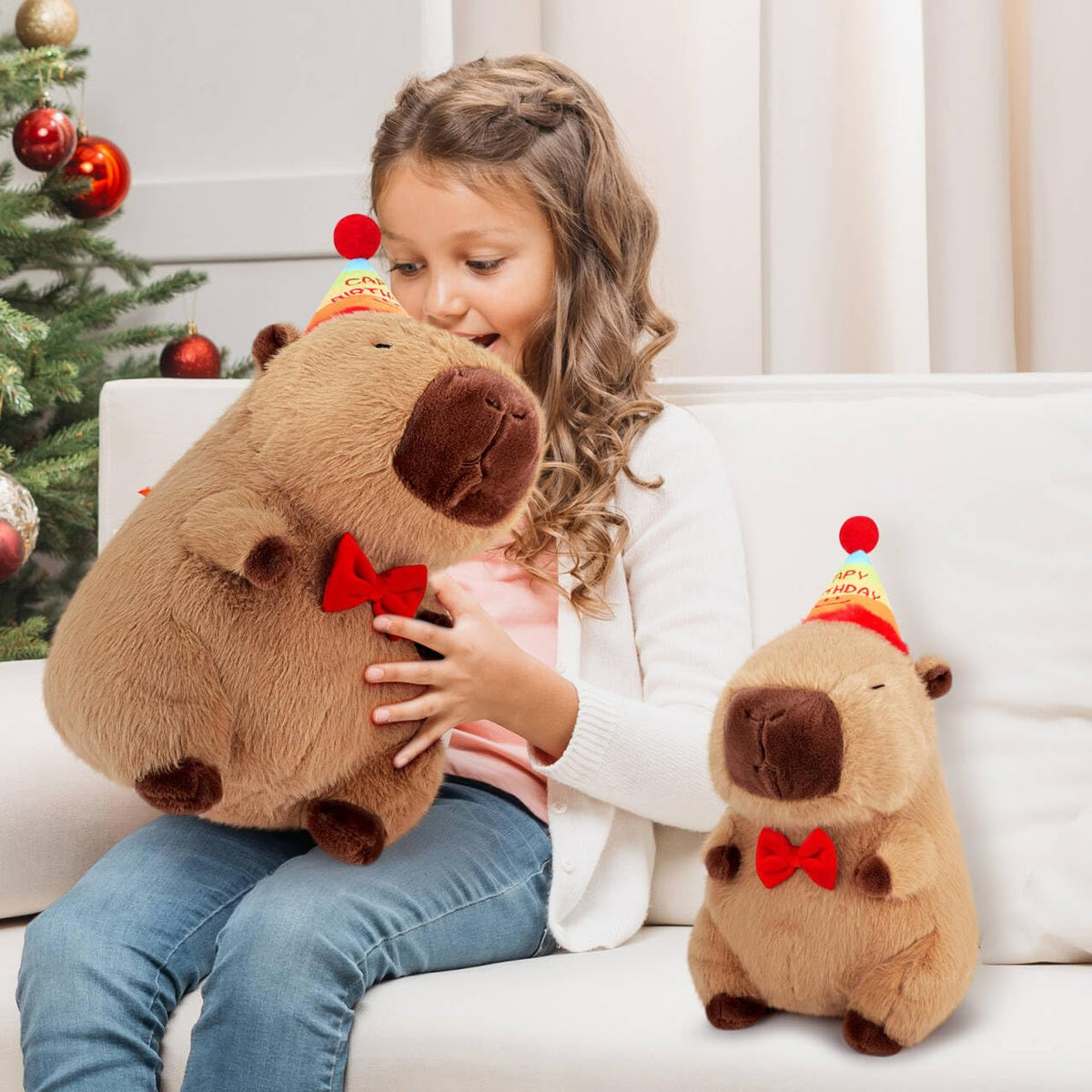 Achwishap Capybara plush decor-ready for desks and shelves.