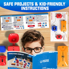 ACIKETO step-by-step manual and color cards guiding circuit building.